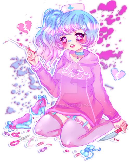🔪 Love You Love You Love You~ 💖 💖 💖 - Menhera Aesthetic (500x623)