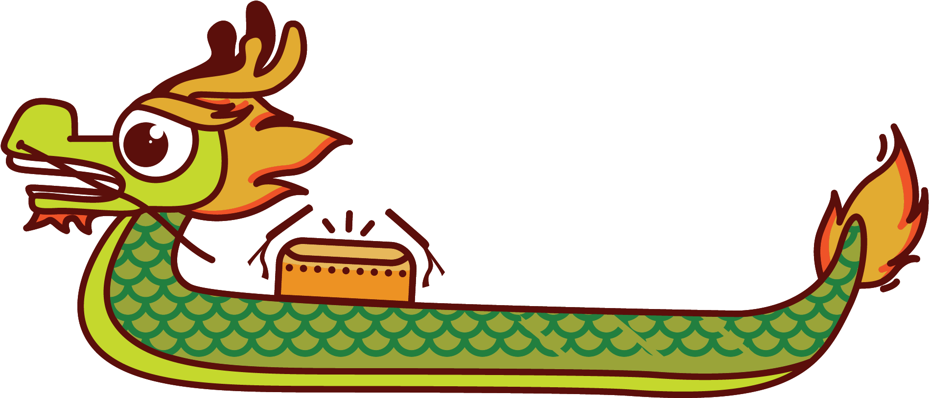 手绘端午节龙舟 - 手繪 龍舟 (2236x1201)