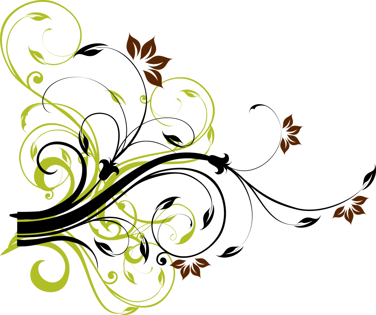Decorative Arts Ornament Clip Art - Flower Swirl Vector Png (1221x1024)