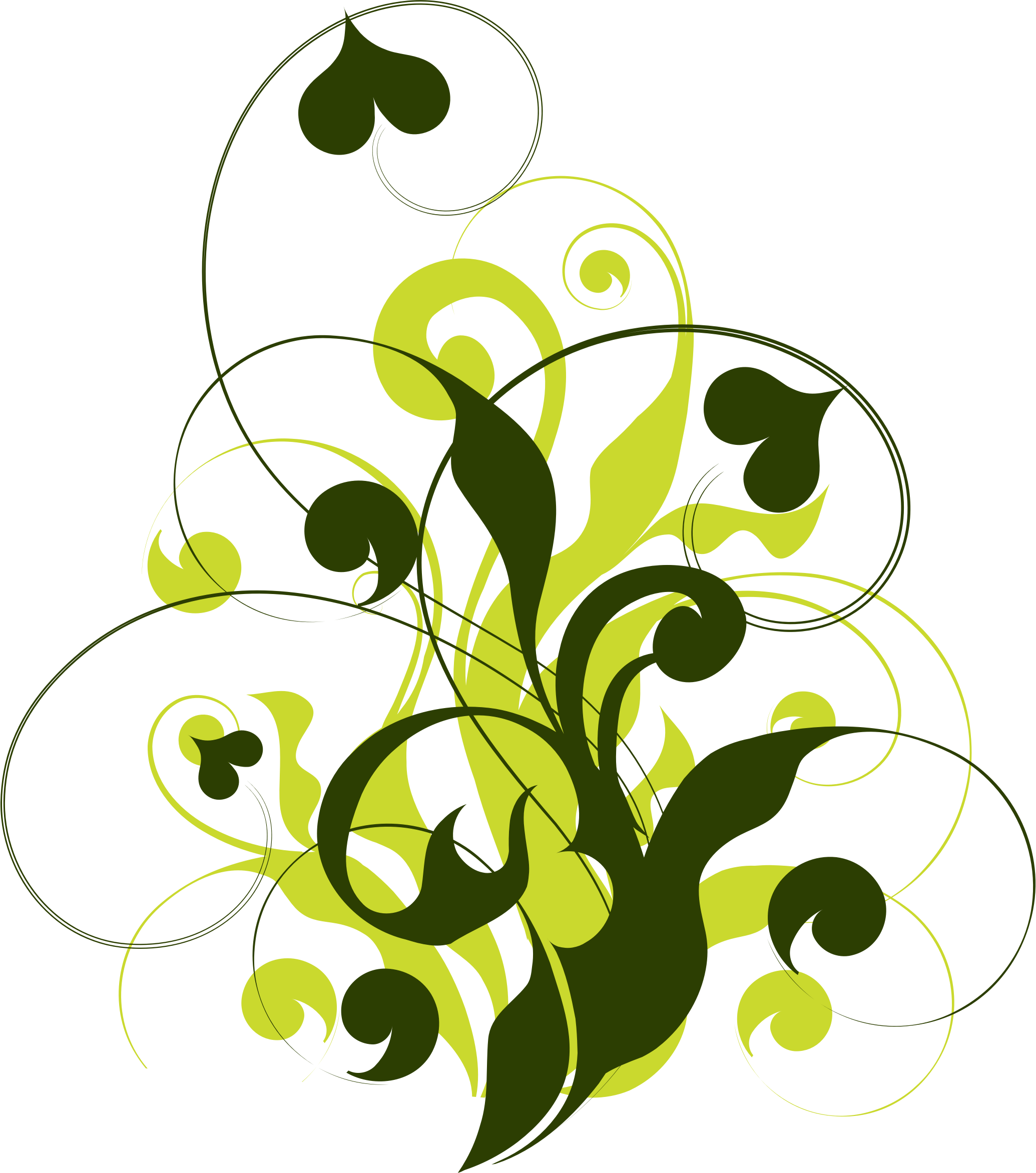 Big Image - Green Flourish Png (2070x2344)