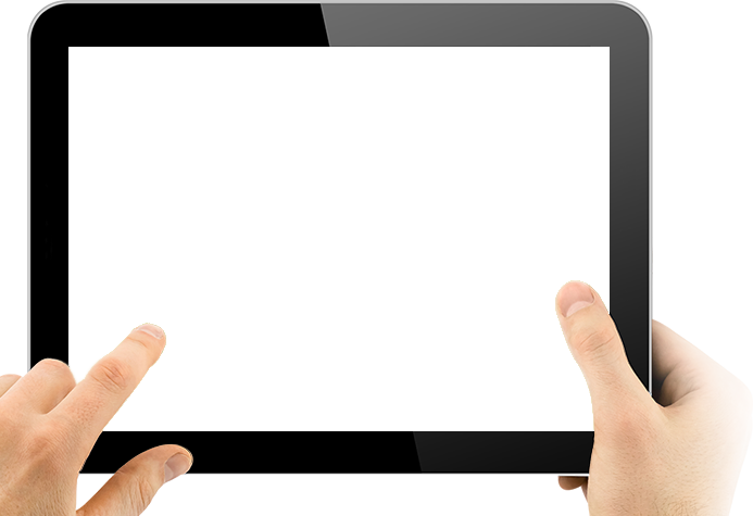 Tablet Transparent In Hands Png Image - Tablet Hand Png (693x475)