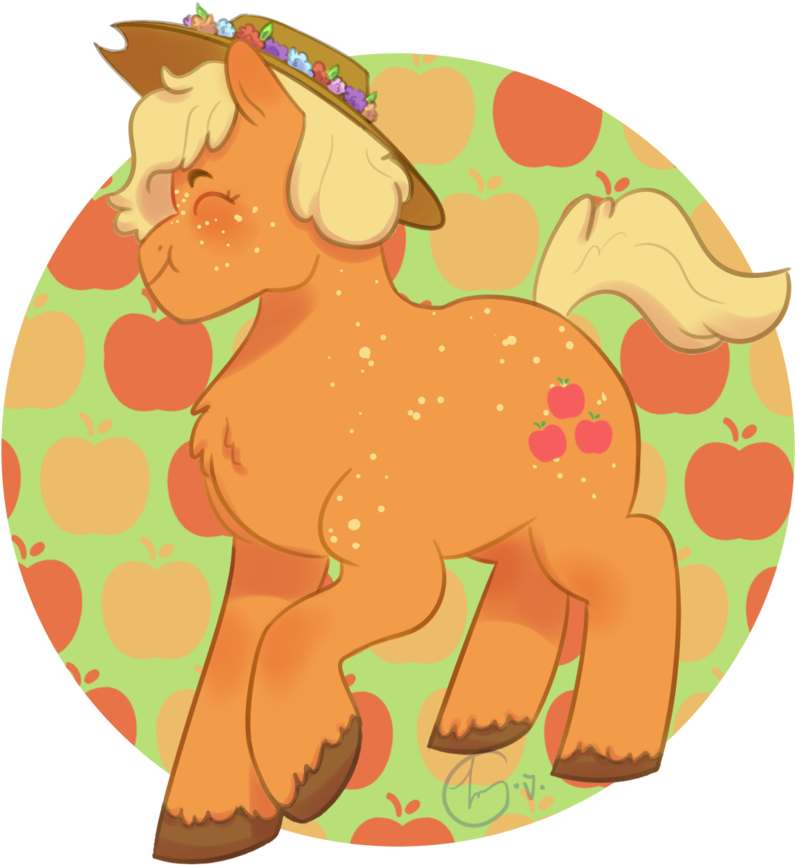Abstract Background, Alternate Hairstyle, Applejack, - Cartoon (1024x1024)