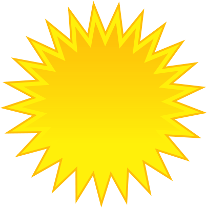 Sunny Weather Clip Art - Cartoon Sun With Black Background - (412x419) Png  Clipart Download