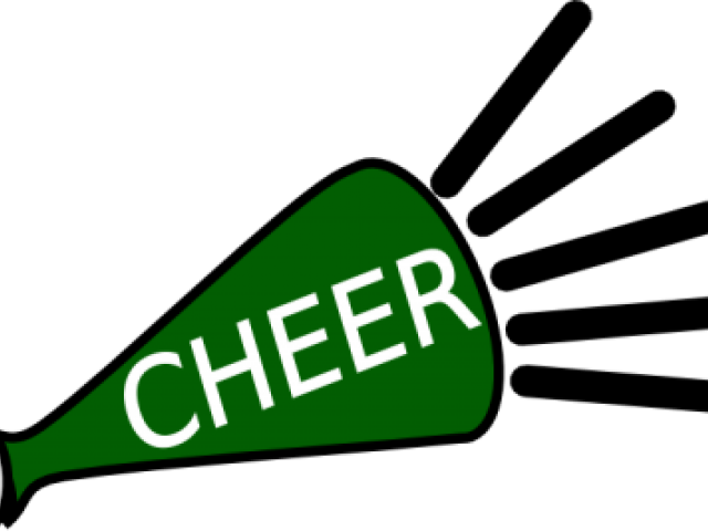 Cheerleading Megaphones Clipart - Green And White Pom Poms Clipart (640x480)