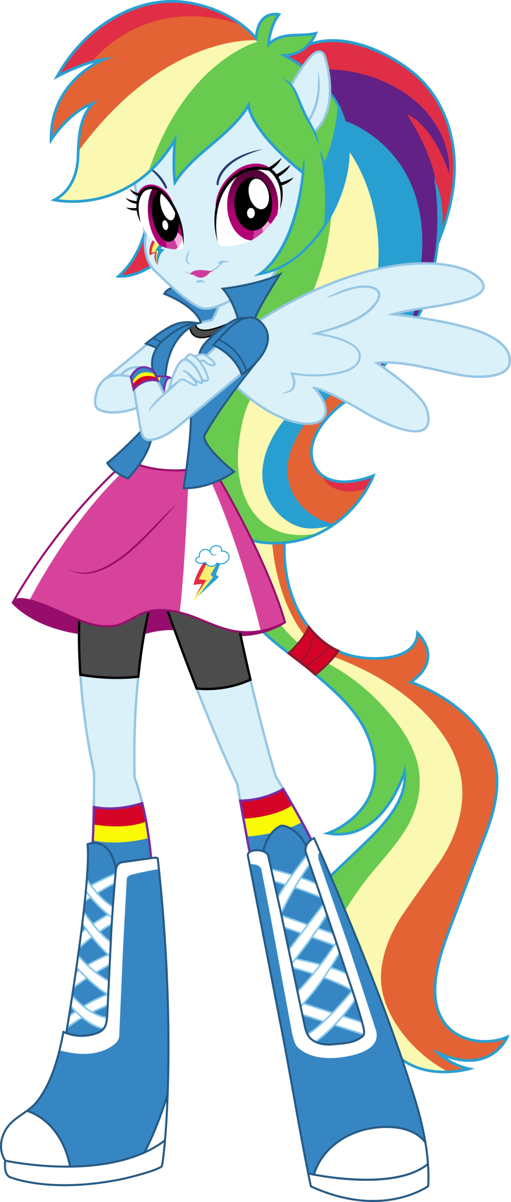 Anthro Eqg Rainbow Dash Vector By Icantunloveyou - My Little Pony Equestria Rainbow Dash (1024x2405)
