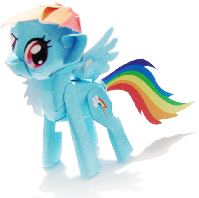 Dash Papercraft Photo - My Little Pony Papercraft (716x664)