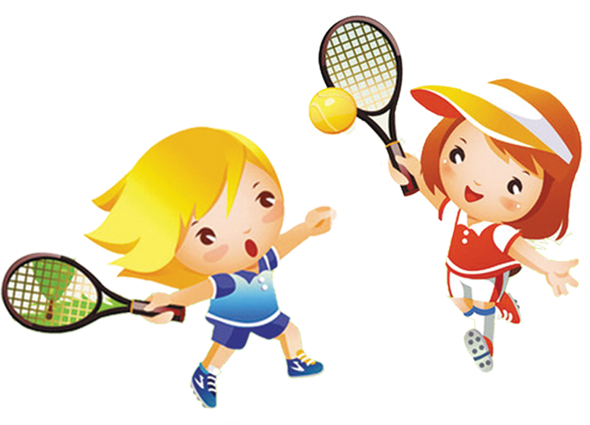 Tennis Girl Play Child Clip Art - Sports Clipart (1000x600)