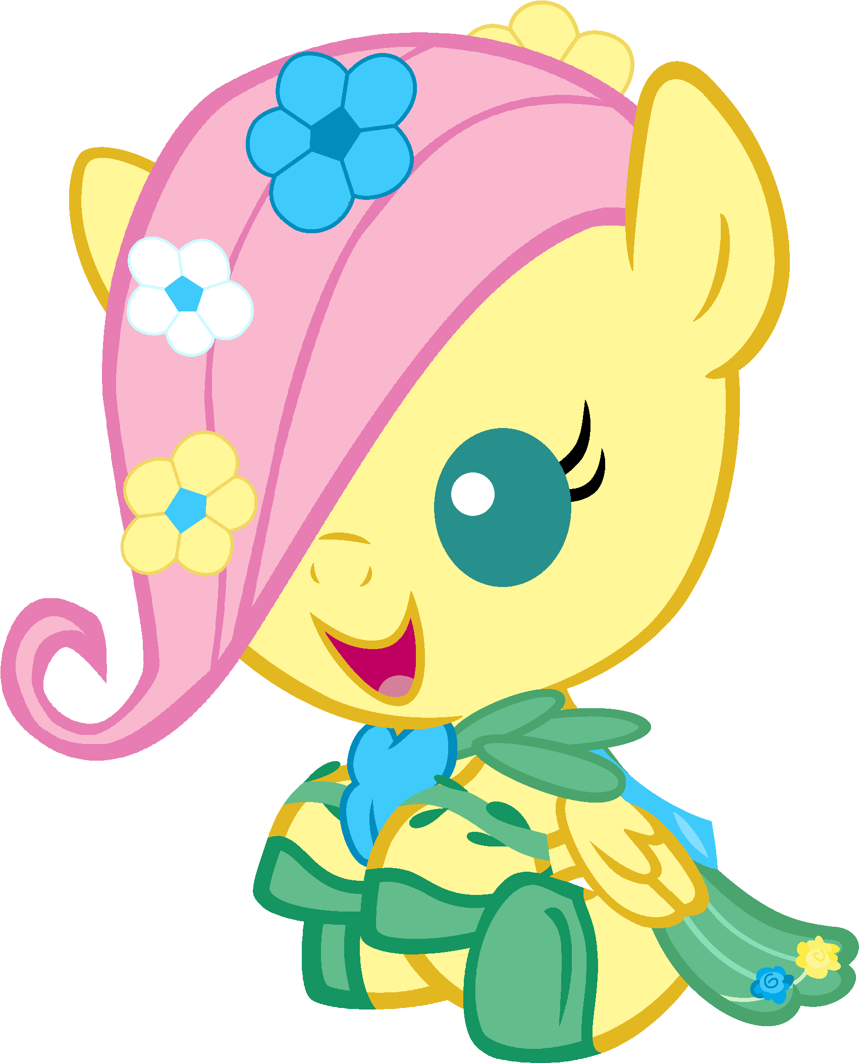 Baby Fluttershy With Her Gala Dress - My Little Pony Bebe Fluttershy (2160x2160)