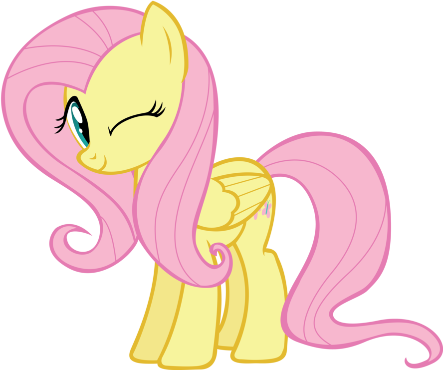 Fanmade Winking Fluttershy By Tecknojock - Transparent My Little Pony (900x742)