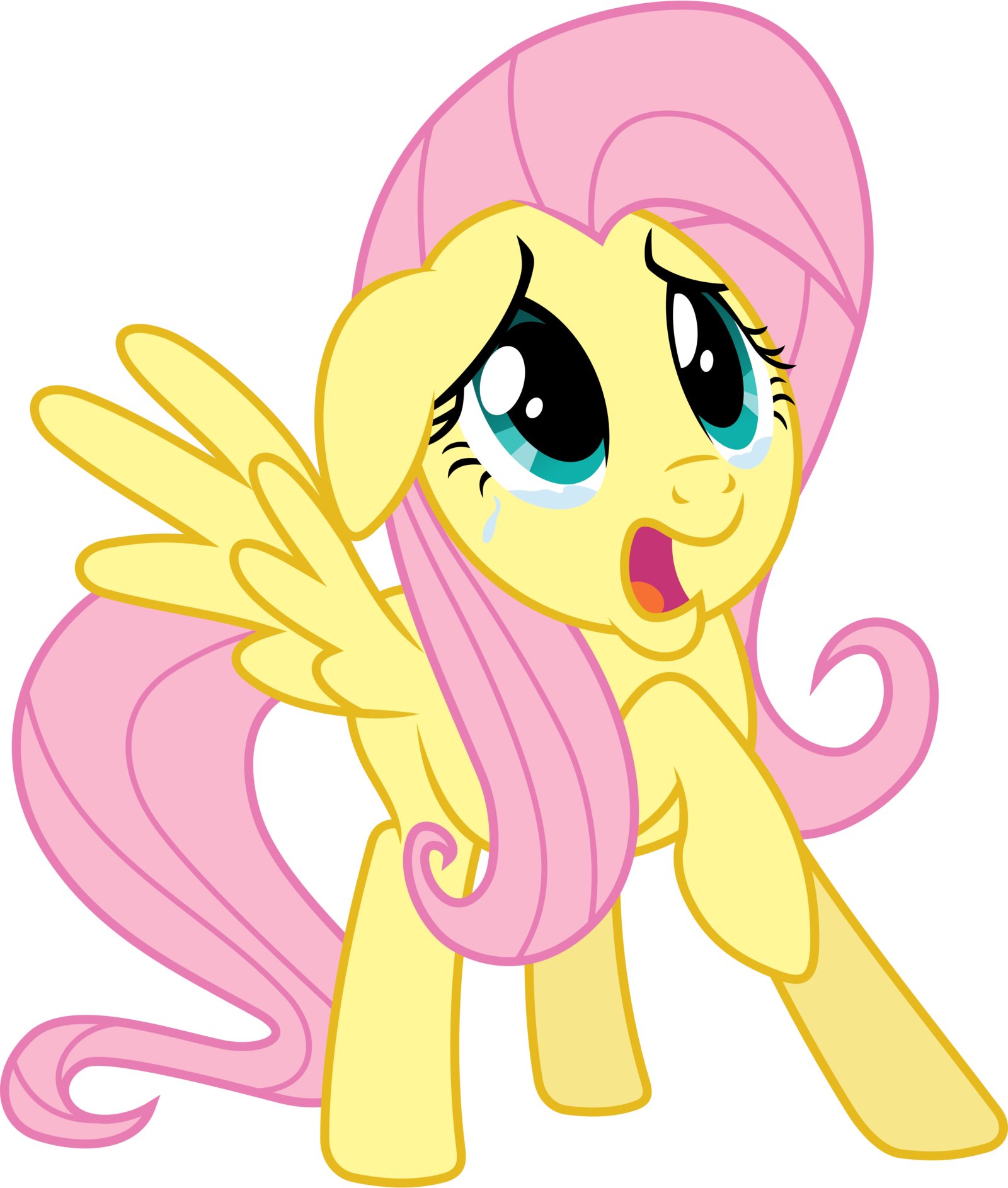 Scared Fluttershy By 90sigma - My Little Pony Fluttershy Scared (1600x1886)