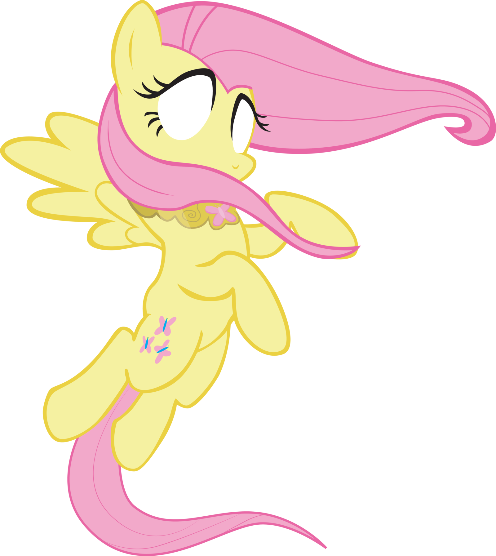 Fluttershy Hovering With Her Eyes Glowing - Mlp Fluttershy Element (1600x1793)