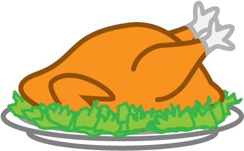 Roast Chicken Clipart Baked Chicken Clipart - Gänsebraten Clipart (500x392)