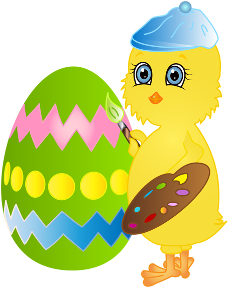 Easter Chicken Painting Egg Png Clip Art Image - Chicken Painting Easter Egg (475x600)