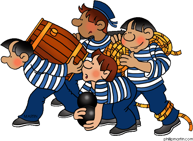 Cleaning - Crew Of Sailors Clipart (648x466)
