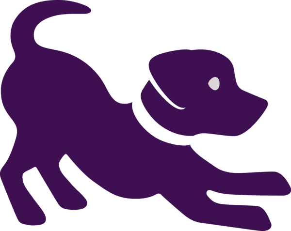 Purple Clipart Puppy - Purple Dog Clipart (600x477)