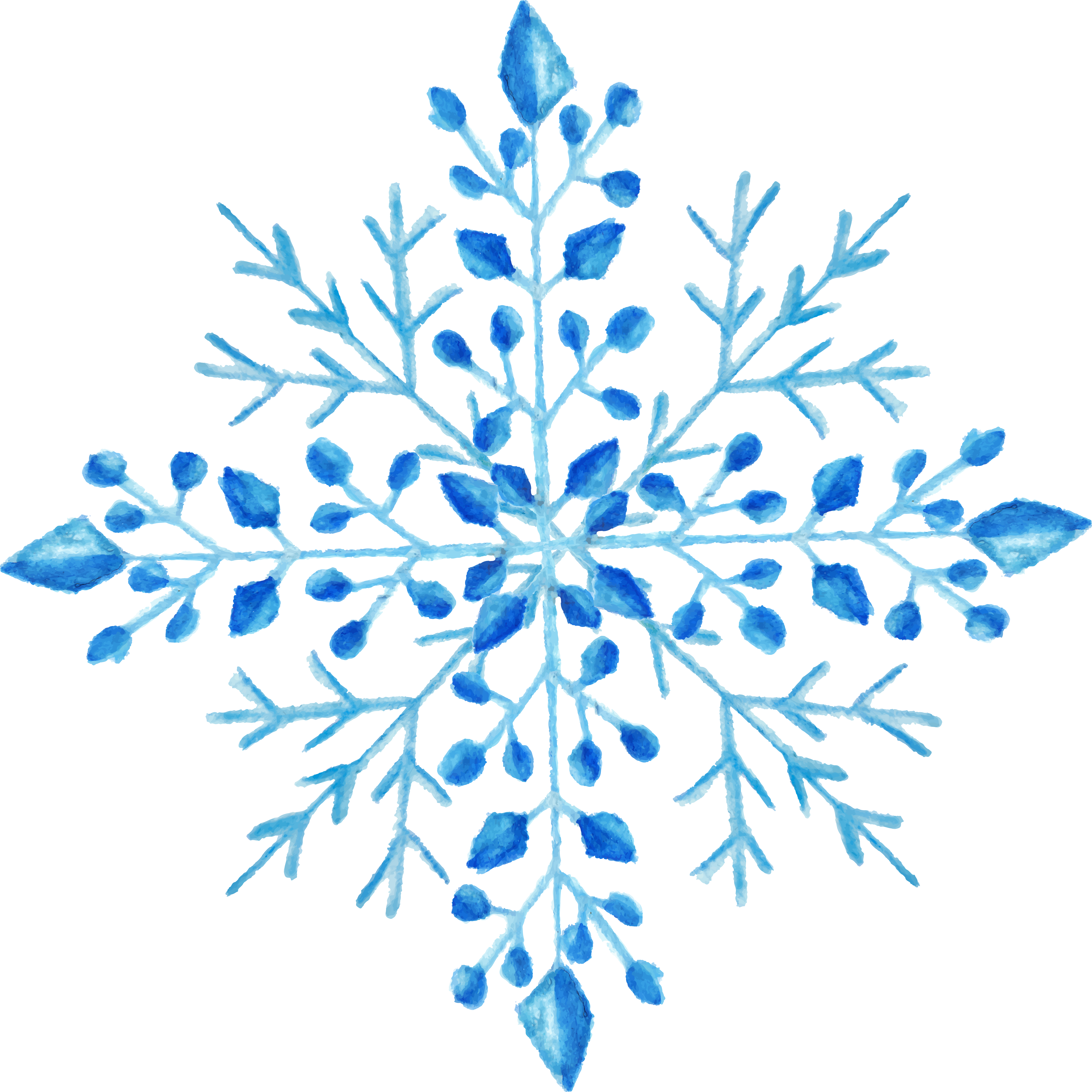 Snowflake Watercolor Painting - Watercolor Snowflake Png (3677x3677)