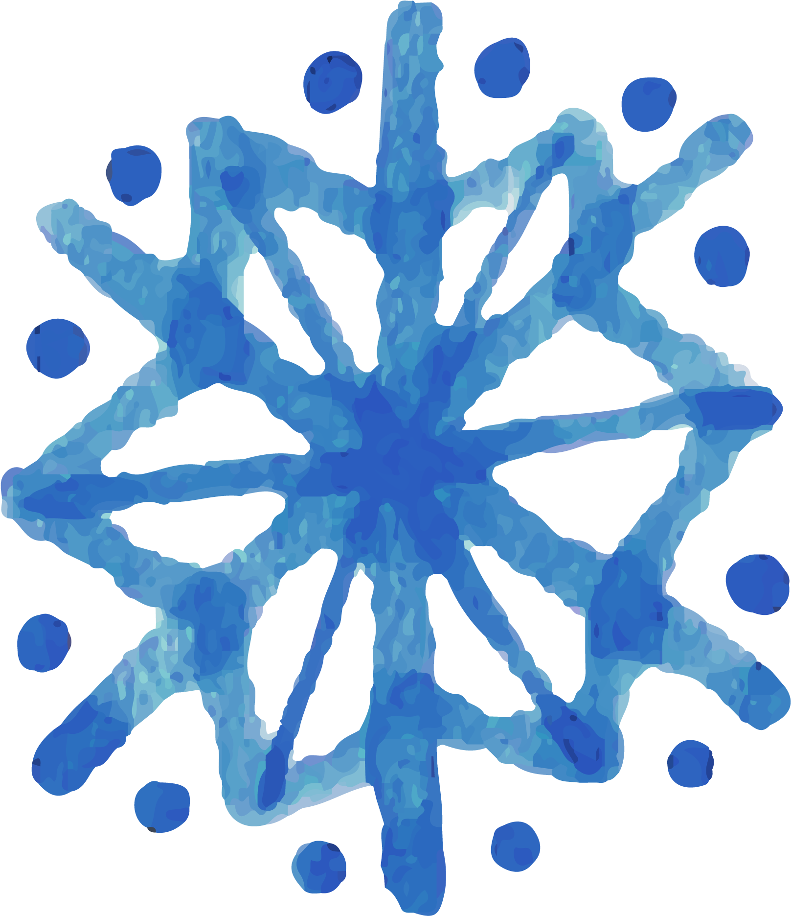 Snowflake Watercolor Painting Illustration - Illustration (2000x2000)
