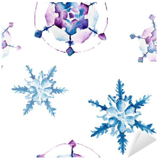 Seamless Pattern With Snowflakes - Snowflakes Watercolor (400x400)