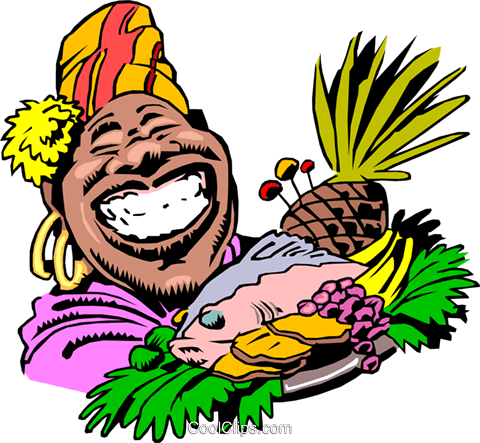 Cartoon Food Platter Royalty Free Vector Clip Art Illustration - Caribbean Clip Art (480x443)