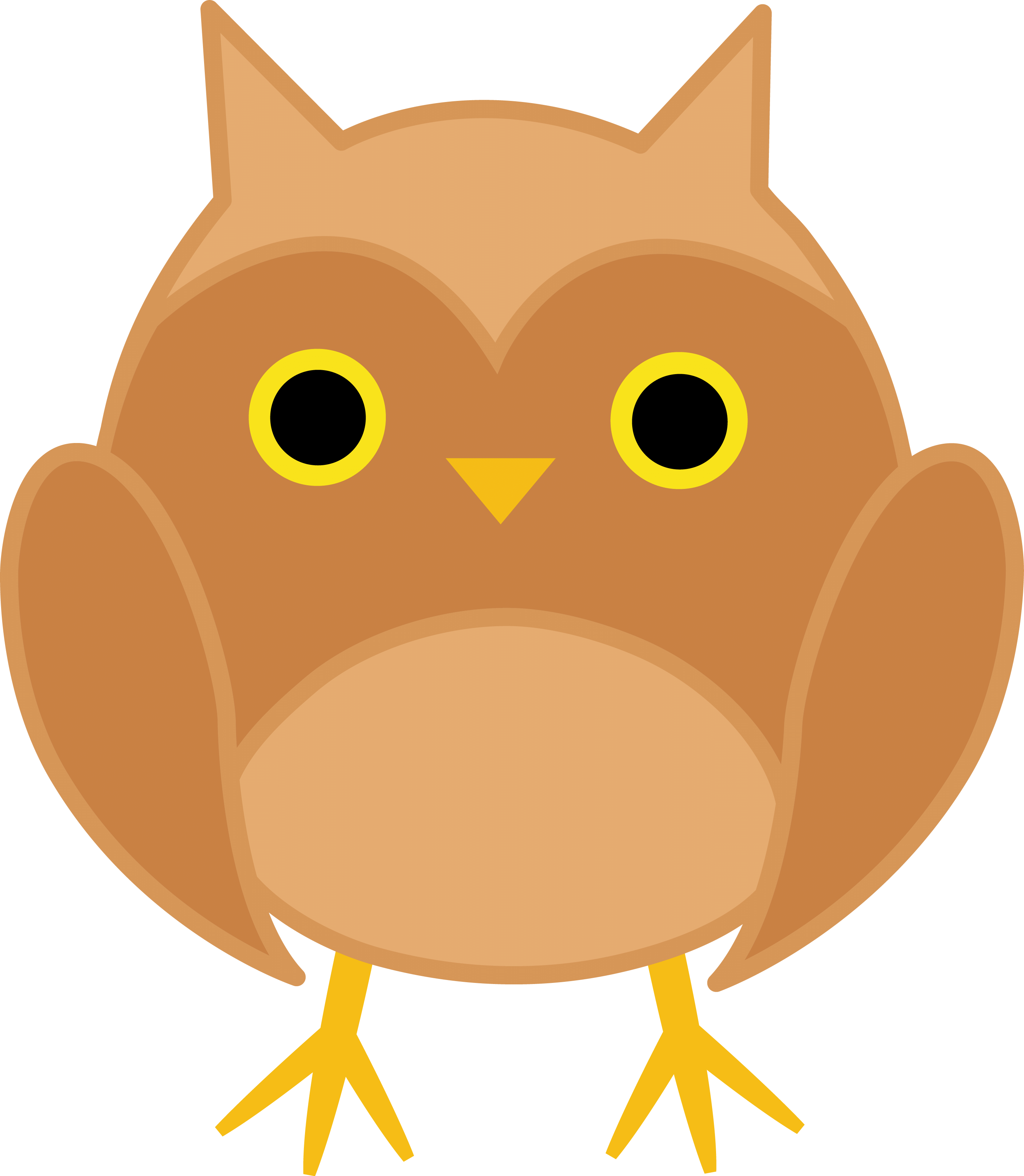 Cute Owl Clipart Brown - Kawaii Cute Owl (2810x3228)
