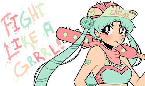 Fight Like A Girl - Sailor Moon (500x298)