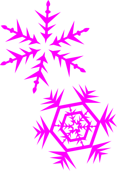 Pink Snow Clip Art At Clker - Blue Snowflake (408x595)