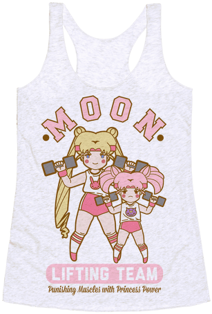 Moon Lifting Team Parody Racerback Tank Top - Sailor Moon Work Out Gear (484x484)