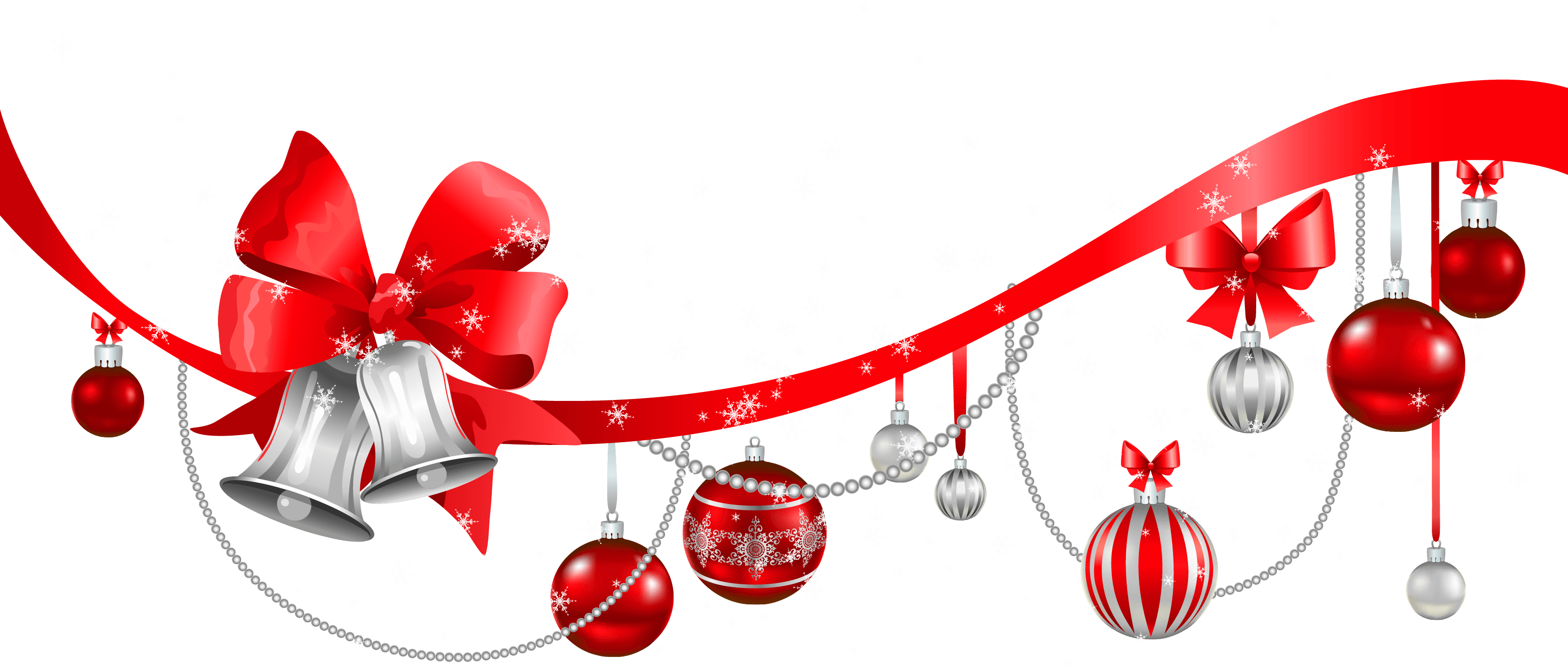 Christmas Decorations Clipart Image - Merry Christmas Decoration Png (3339x1431)