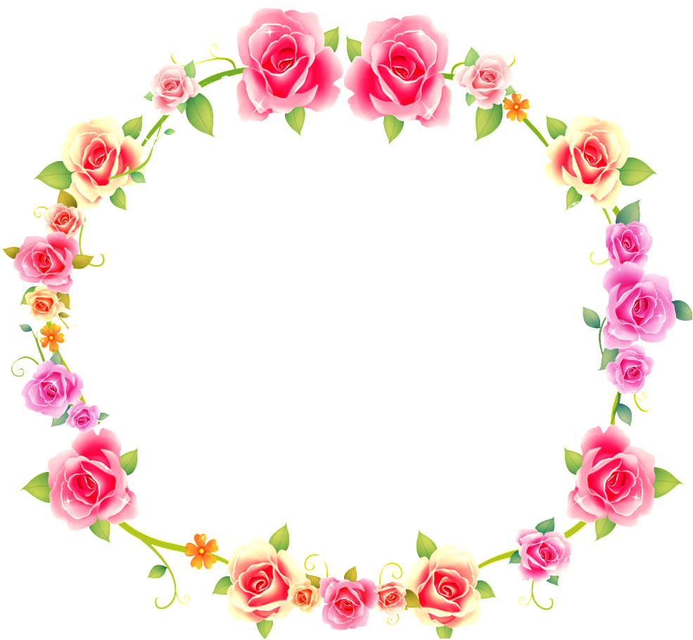 Rosette Round Flower Transparent Background Png Border - Portable Network Graphics (1024x941)
