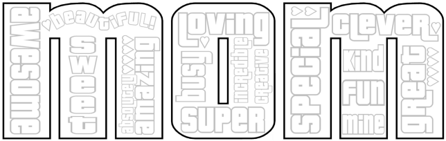 Mothers Day Printables - Happy Mothers Day Coloring Pages (646x214)