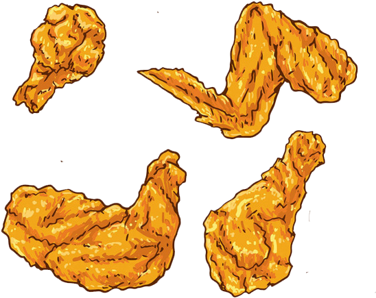 Fried Chicken Buffalo Wing Euclidean Vector Chicken - Chicken Wings Cartoon Png (640x640)