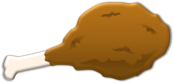Fried Chicken Clipart Fried Chicken Leg Free Images - Fried Chicken Leg Cartoon (600x289)