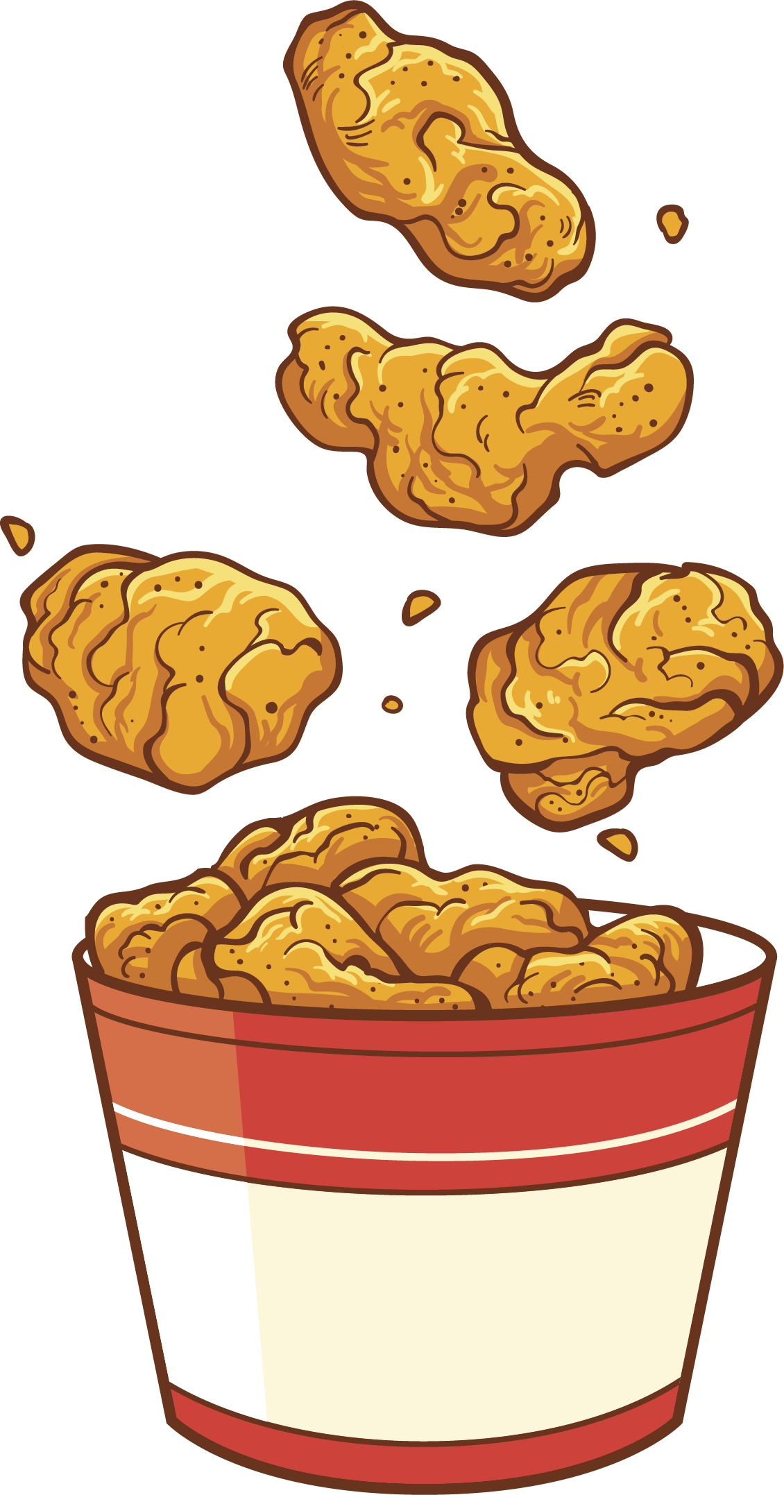 Hamburger Fried Chicken Fast Food French Fries - Fast Food Cartoon Png (1130x2155)