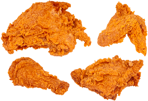 Fried Chicken - Different Parts Of Fried Chicken (500x411)