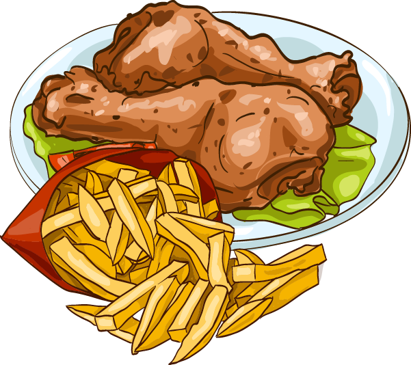 French Fries Fried Chicken Frying - Food And Price In Restaurant (601x534)