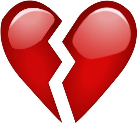 Broken Red Heart Emoji - Emoji Broken Heart Png (1024x1024)