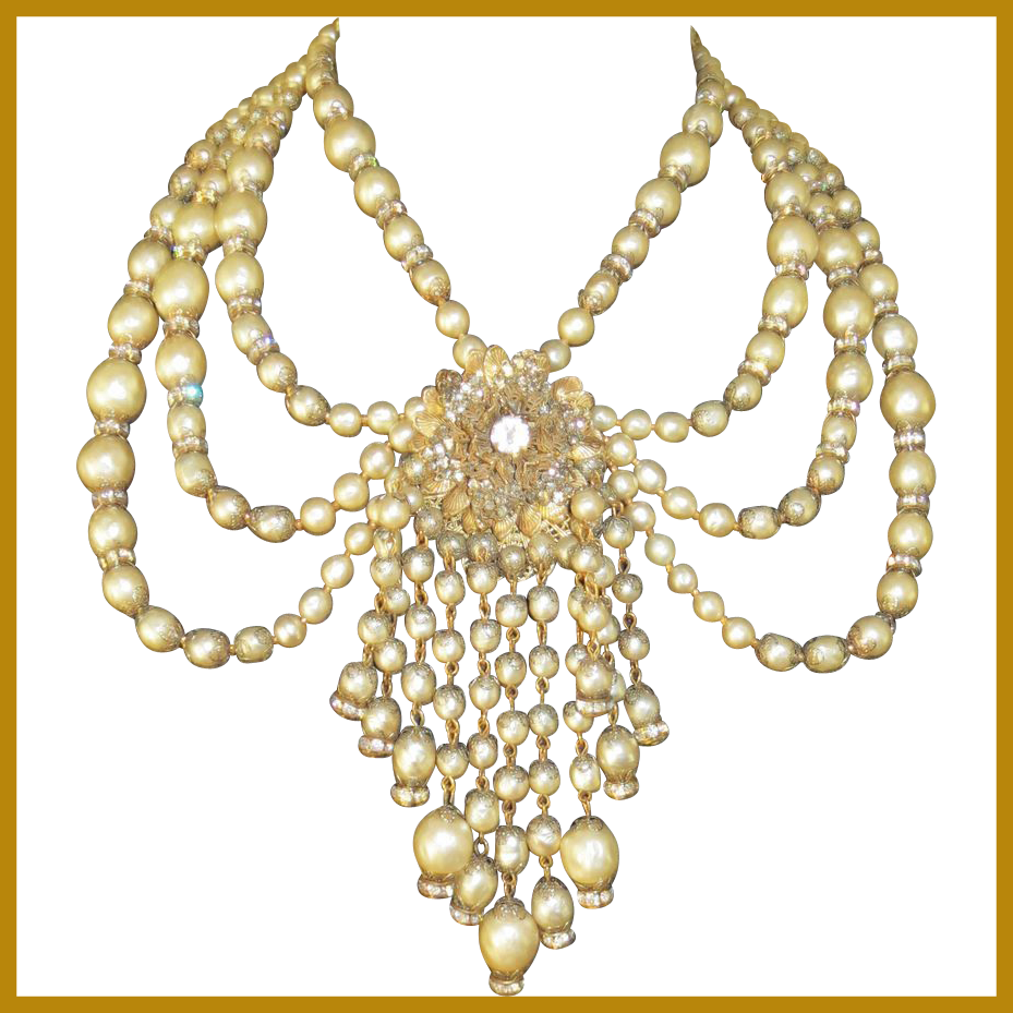 Awesome The Most Gorgeous Miriam Haskell Festoon Swag - Most Gorgeous Miriam Haskell Festoon Swag Necklace (929x929)