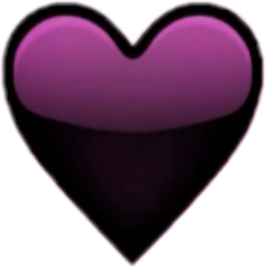 Heart Black Purple Tumblr Cool Emoji Sticker - Sticker (520x522)