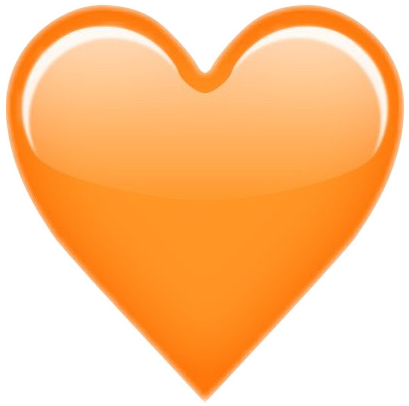 Orange Heart Emoji - オレンジ ハート 背景 透過 (409x406)