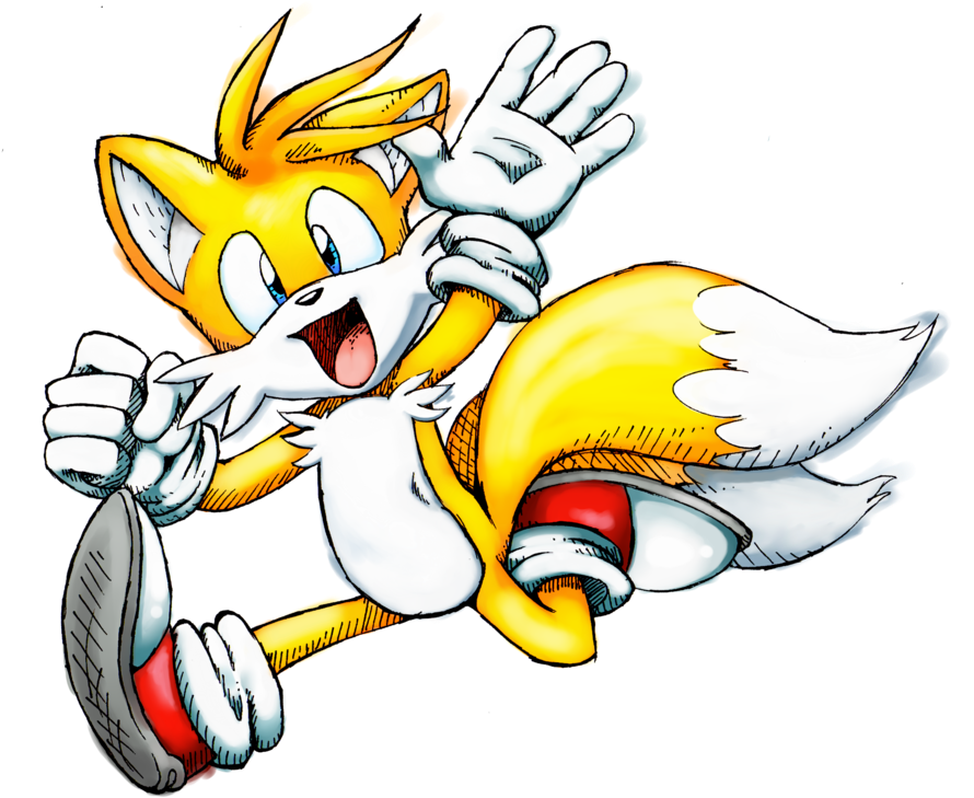 Sonic & Knuckles Tails Mammal Yellow Vertebrate Cartoon - Miles Tails Prower Deviantart (900x786)