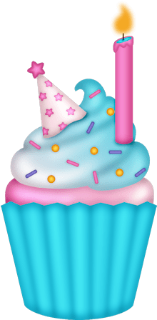 Cupcake Candle Clipart 4 By Christina - Birthday Cupcake Clipart Free (250x487)
