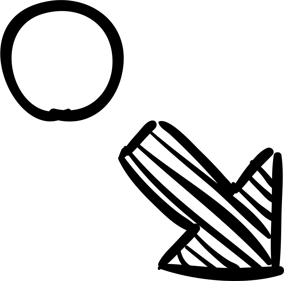 Circle And Right Down Arrow Sketch Comments - Circle Sketch Png (981x968)