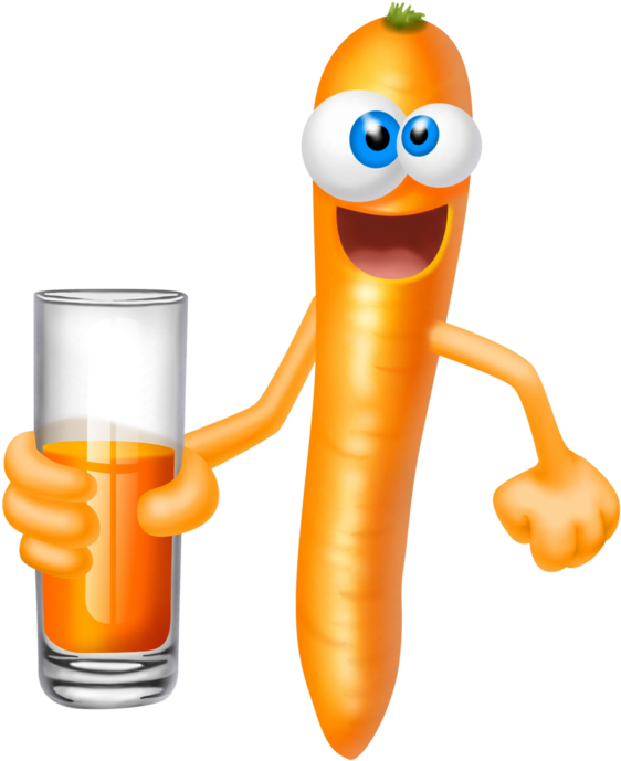 Carrot Juice Cliparts - Cartoon & Juice Glas (670x825)