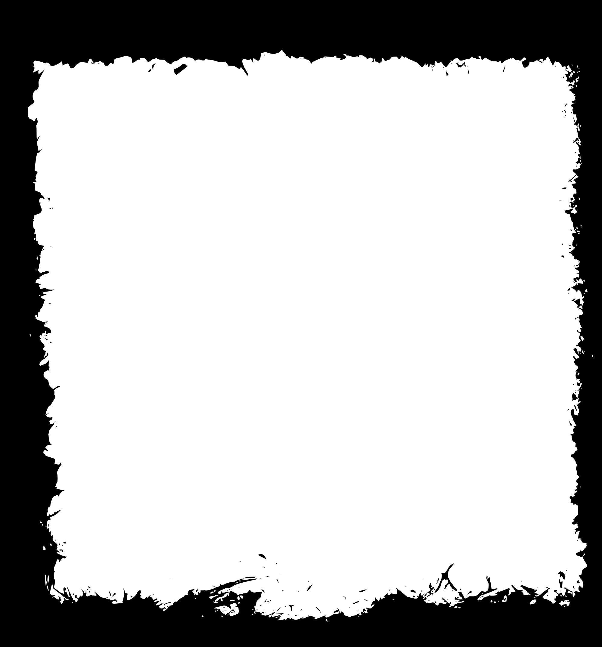 Square Black Frame Png - Grunge Frame Clip Art (2000x2150)