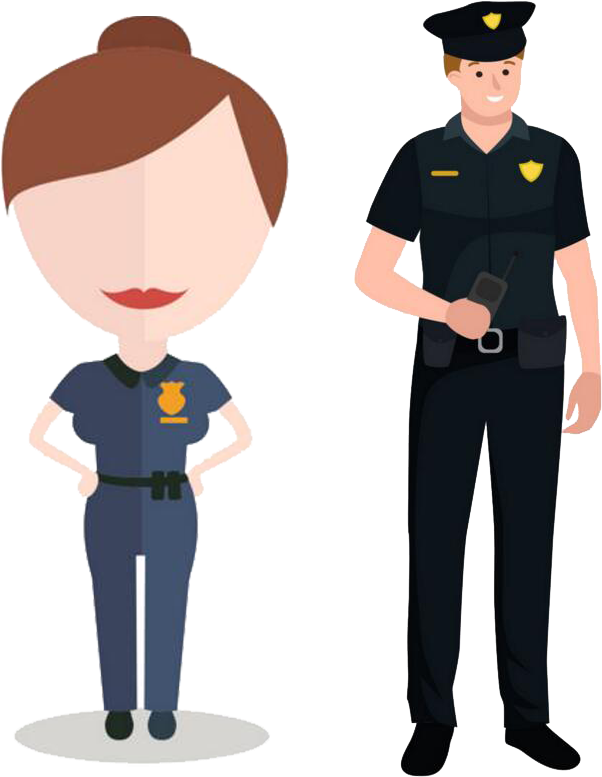 Police Officer Security Guard Cartoon - Security Guard Man Png (813x804)