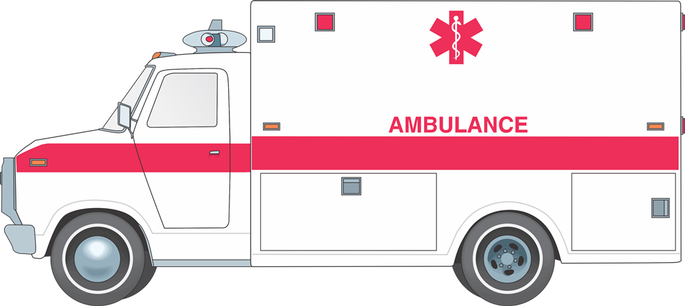 Ambulance Clipart Transparent Background - Pink Ambulance Clip Art (1000x447)