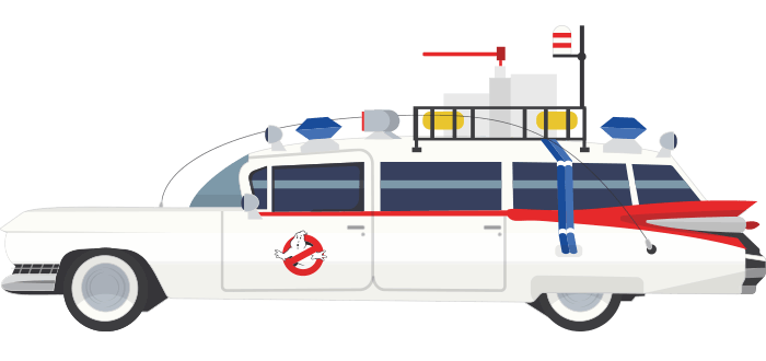 Ghostbusters Car Clipart - Ghostbusters Car Png (700x330)