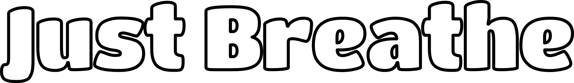 "just Breathe" Stencil - Line Art (2000x289)