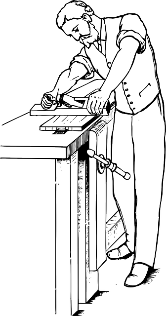 Workshop Man, Carpenter, Working, Worker, Testing, - Outline Picture Of Carpenter (336x640)