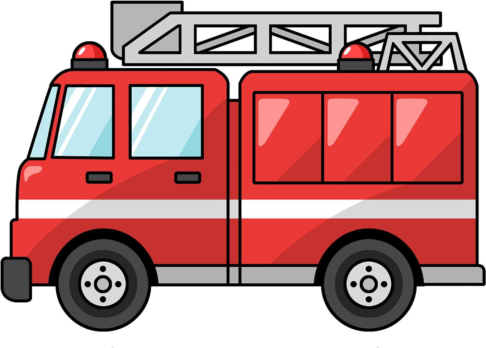 Free Cartoon Fire Truck Clip Art - Carro De Bombero Dibujo (1600x1200)